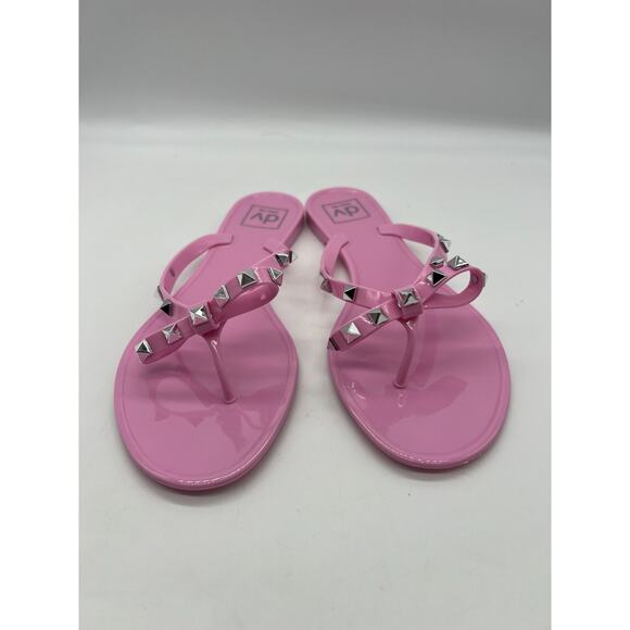 NIB DV Dolce Vita Sunkissed Pink Studded Jelly Thong Sandals Size 9 - Picture 1 of 9